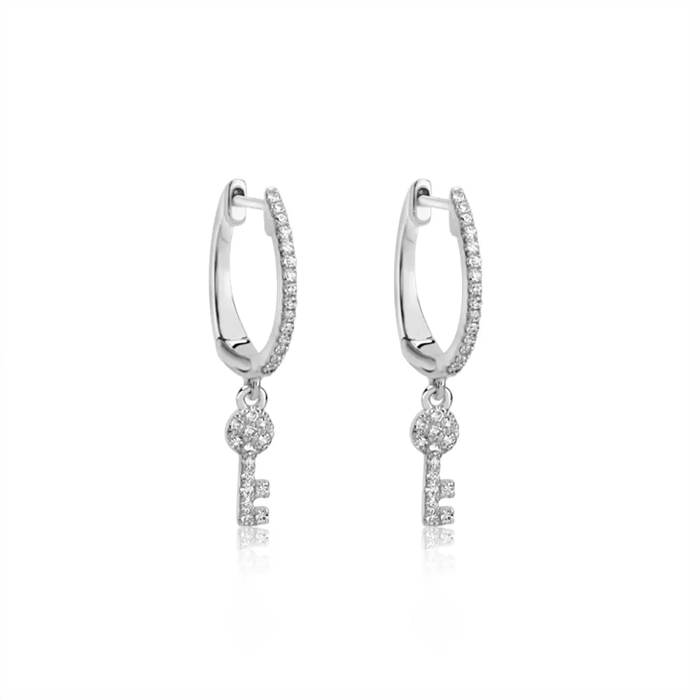 Diamond Key Huggies sold by Meira T