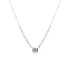 White Gold Oval Champagne Diamond Necklace sold by Meira T