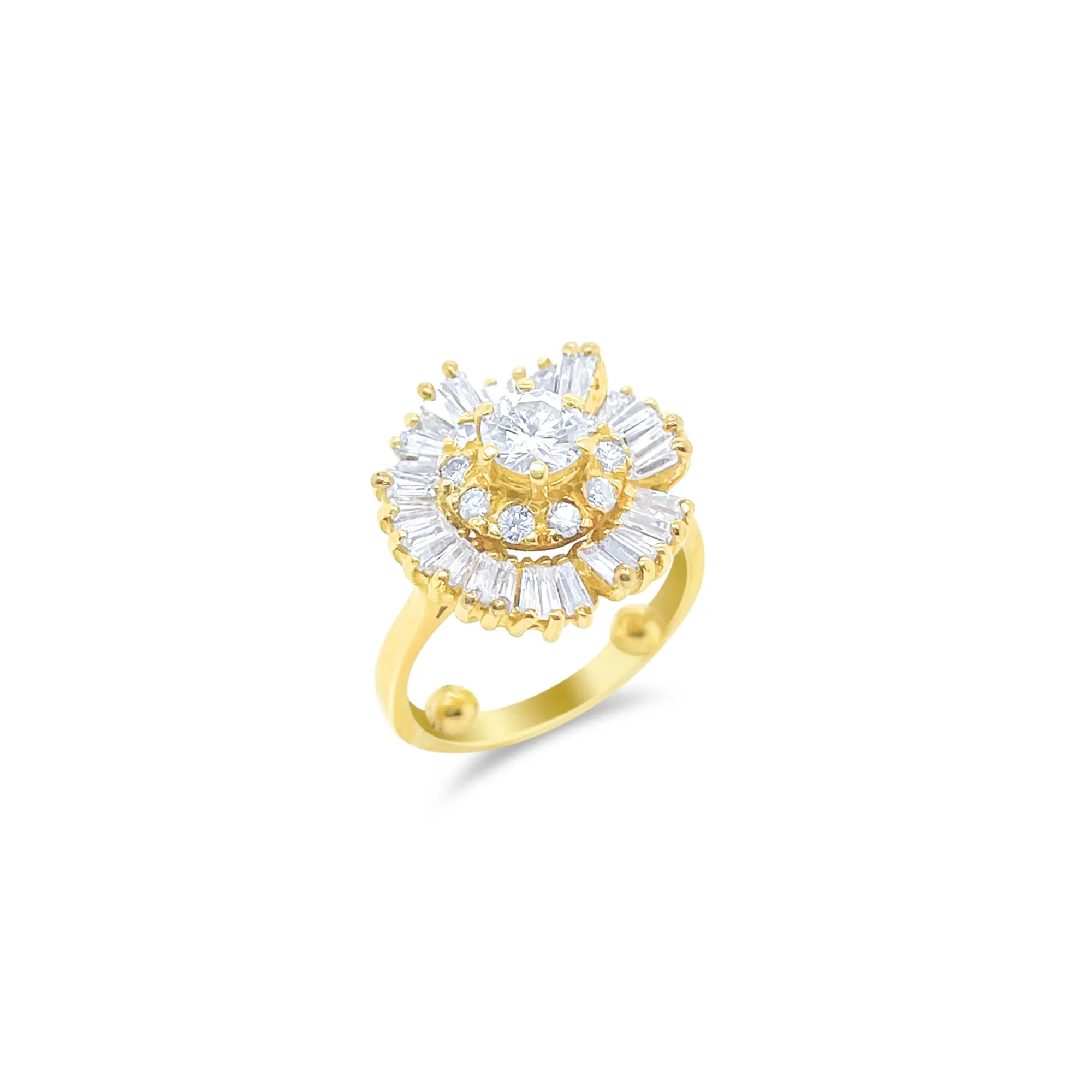 Vintage Diamond Baguette and Flower Ring ONE OF A KIND sold by Meira T