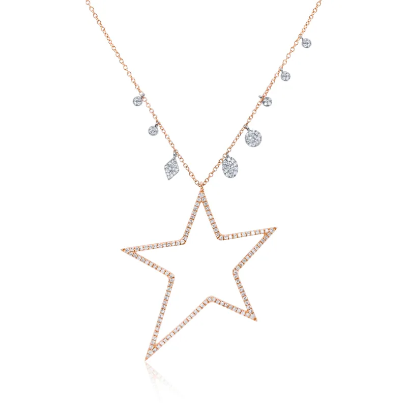 Rose Gold Diamond Star and Charms Necklace sold by Meira T
