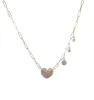 Pave Heart Paperclip Necklace sold by Meira T