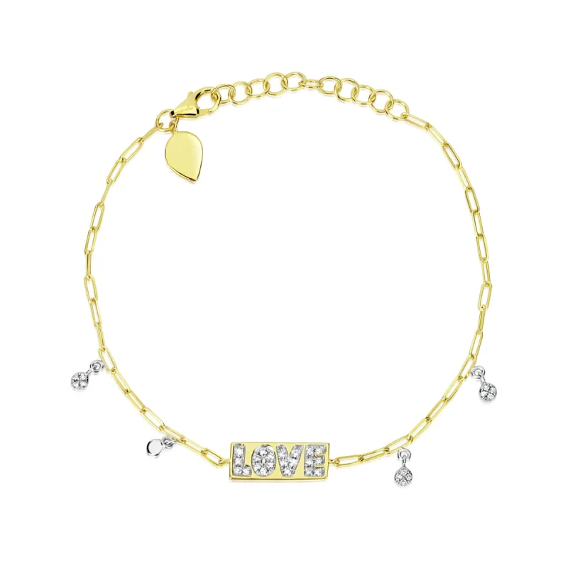 Paperclip Diamond Love Bracelet sold by Meira T