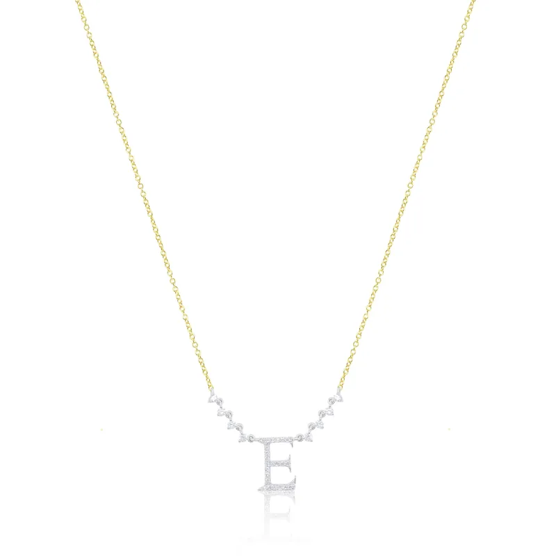 Large Yellow Gold and Diamond "A" Initial Necklace sold by Meira T