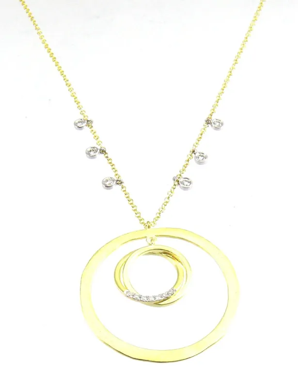 Two Tone Pendant Diamond Necklace sold by Meira T
