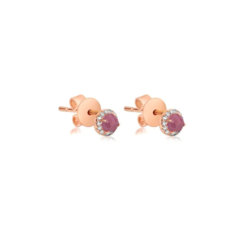 Rose Gold Pink Sapphire Stud sold by Meira T