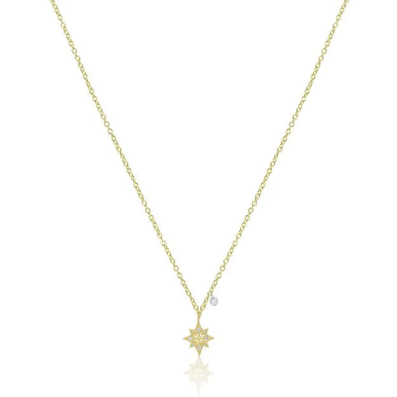 Yellow Gold Diamond Starburst Necklace sold by Meira T