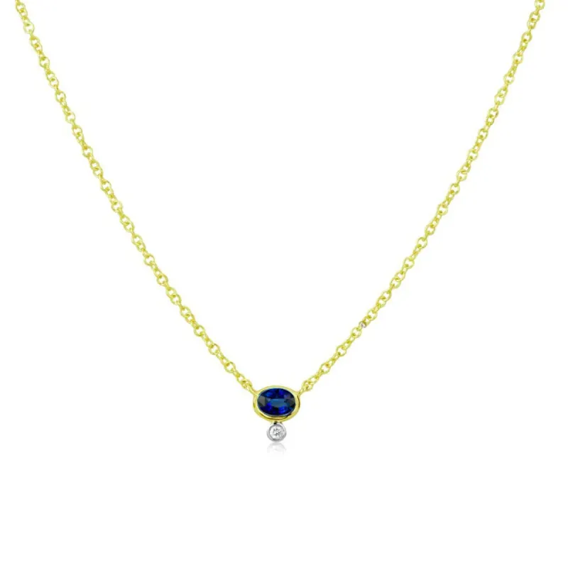 Blue Sapphire and Diamond Necklace sold by Meira T