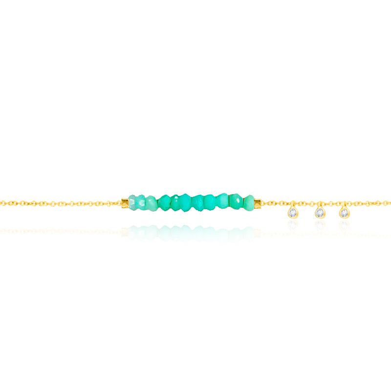Yellow Gold Amazonite Bead Bracelet sold by Meira T