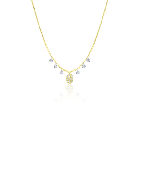Two Tone Diamond Charm Necklace sold by Meira T