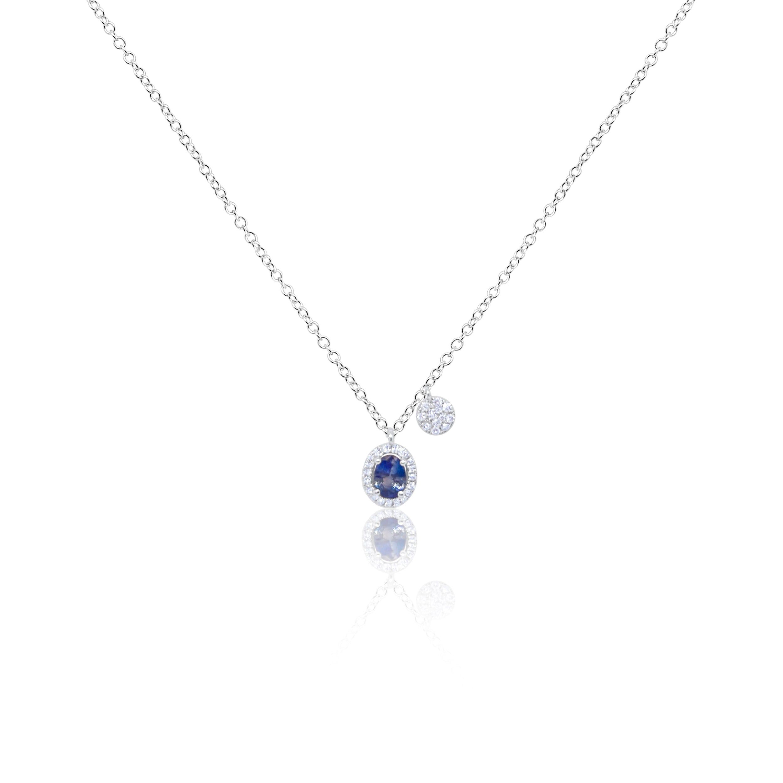 White Gold and Sapphire Necklace sold by Meira T
