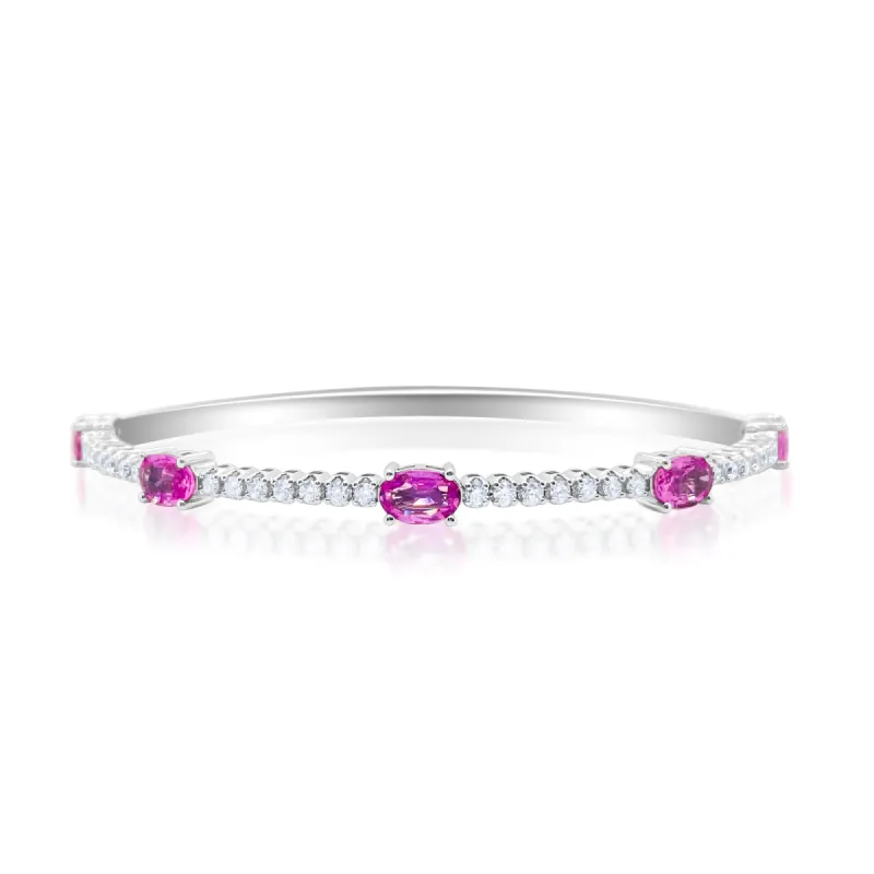 Pink Sapphire and Diamond Bangle sold by Meira T