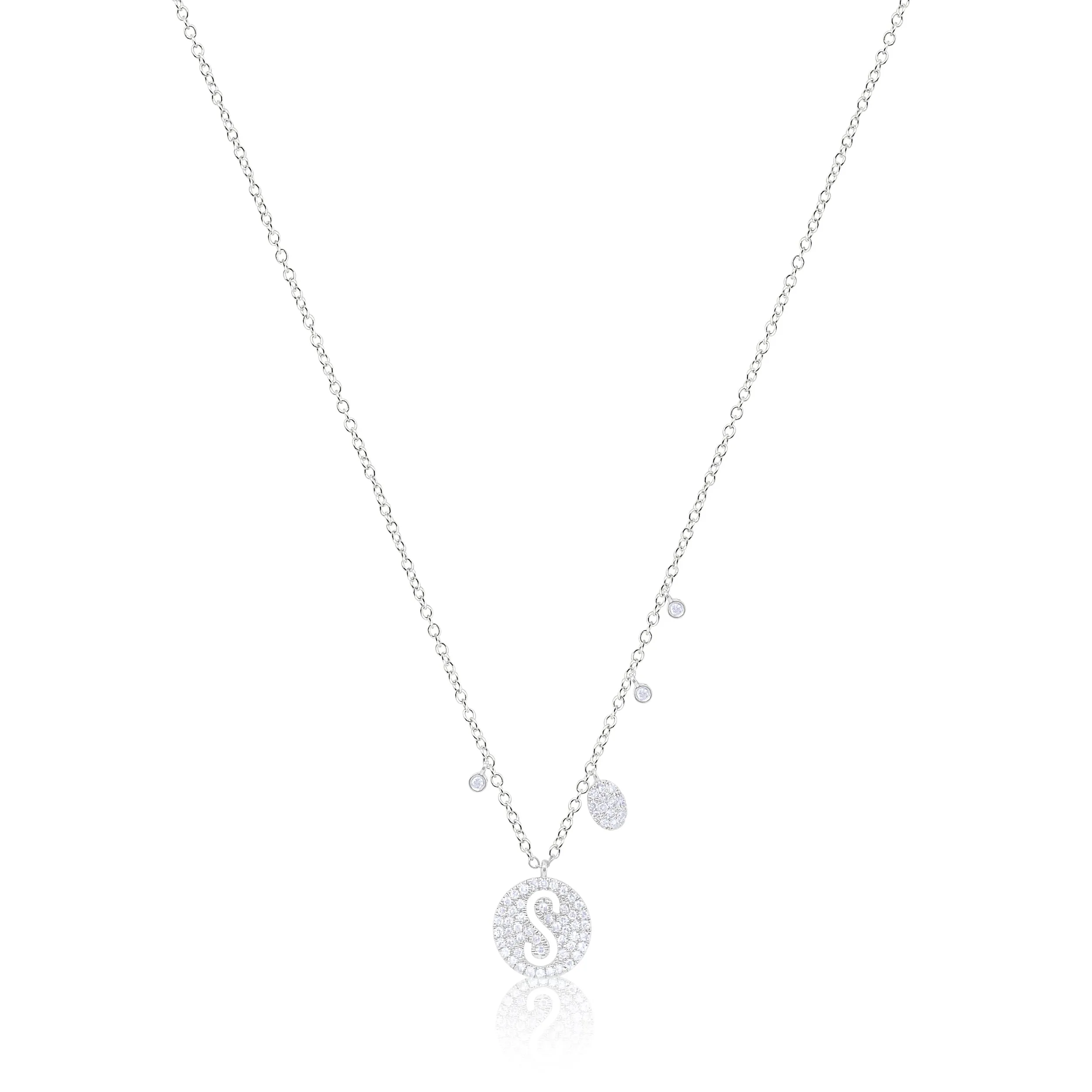 White Gold Initial Necklace "R" sold by Meira T