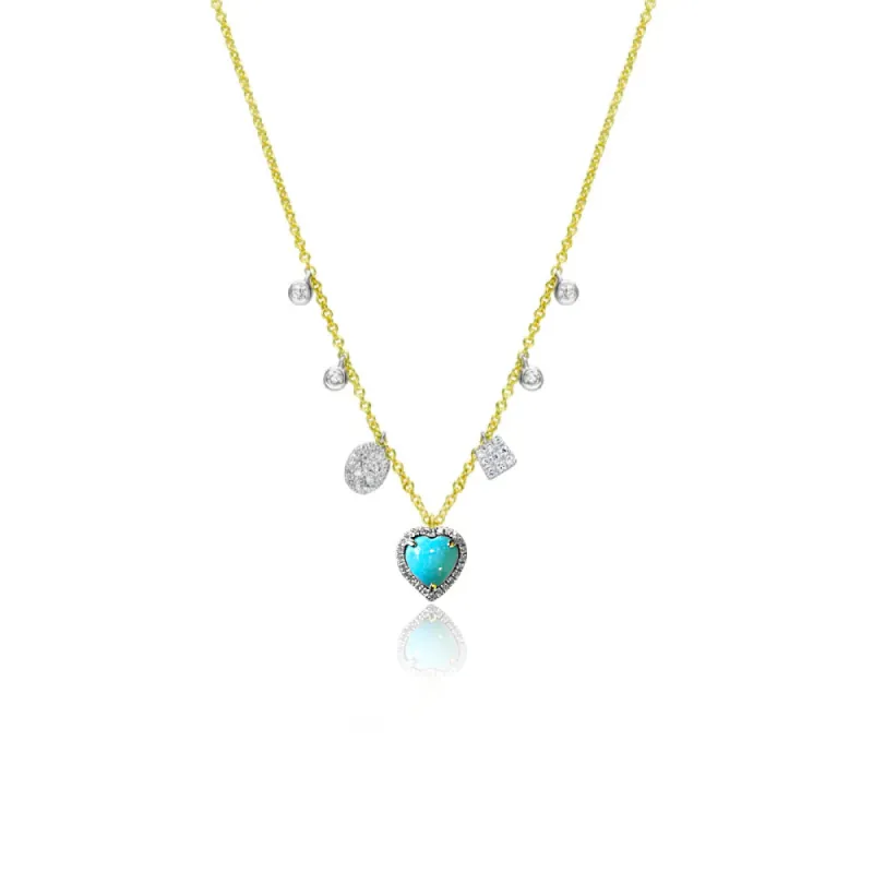 Delicate Turquoise Heart Necklace sold by Meira T