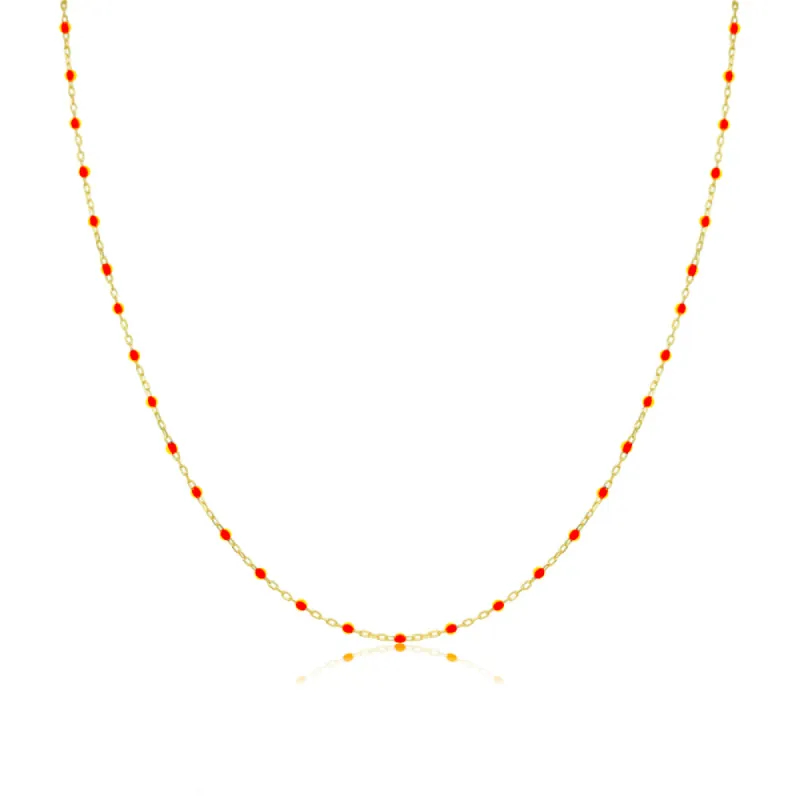 Orange Enamel Dainty Layering Chain sold by Meira T