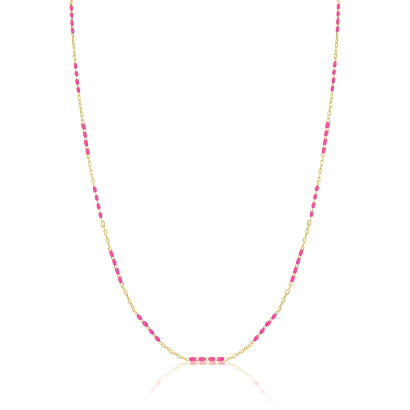 Pink Enamel and Gold Chain sold by Meira T