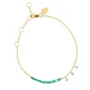 Yellow Gold Emerald and Diamond Bead Bracelet sold by Meira T