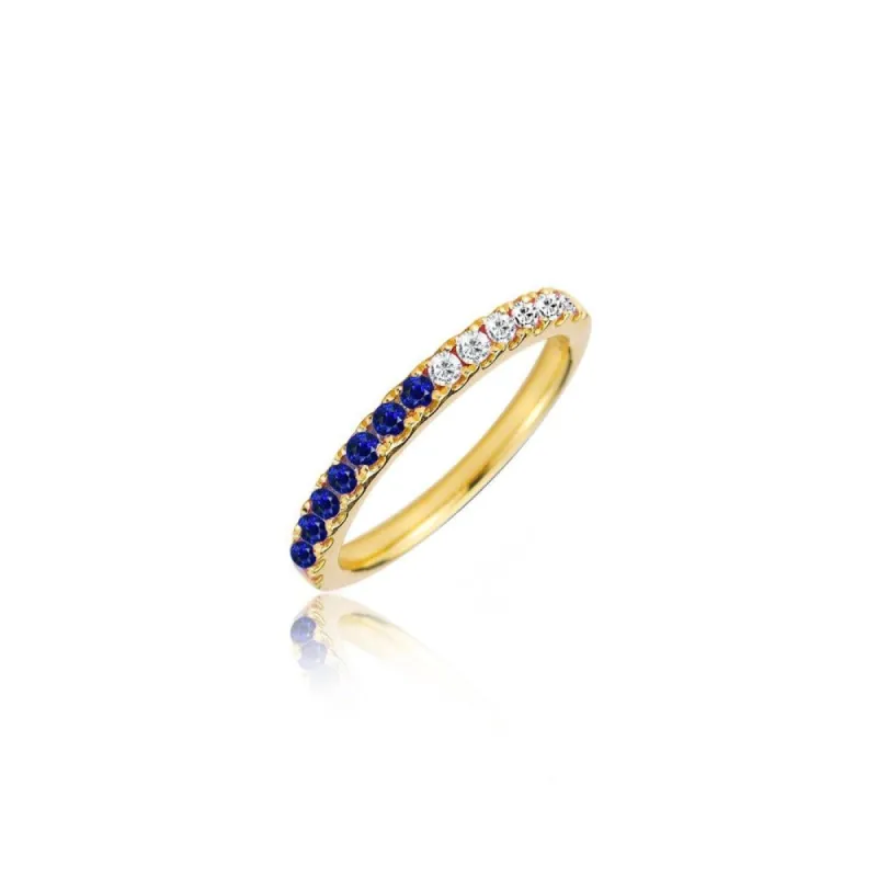 Diamond & Blue Sapphire Half and Half Ring sold by Meira T