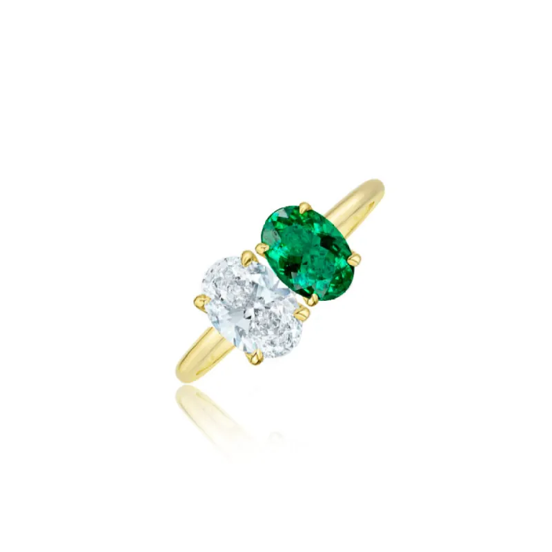 Toi et Moi Double Stone Diamond and Emerald Ring | Lab Grown *ONLINE EXCLUSIVE* sold by Meira T