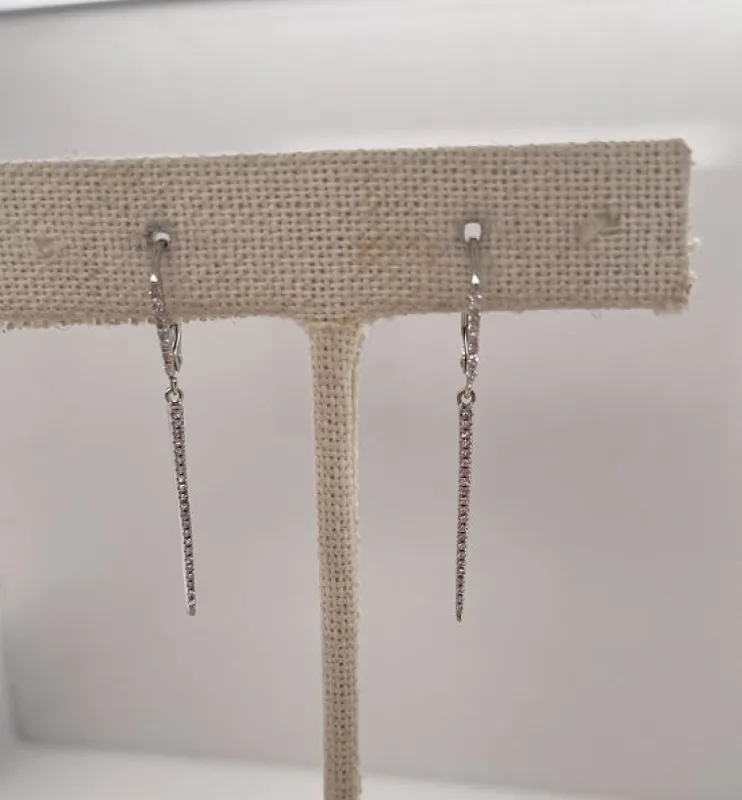 Single White Gold Bar Drop Huggie sold by Meira T