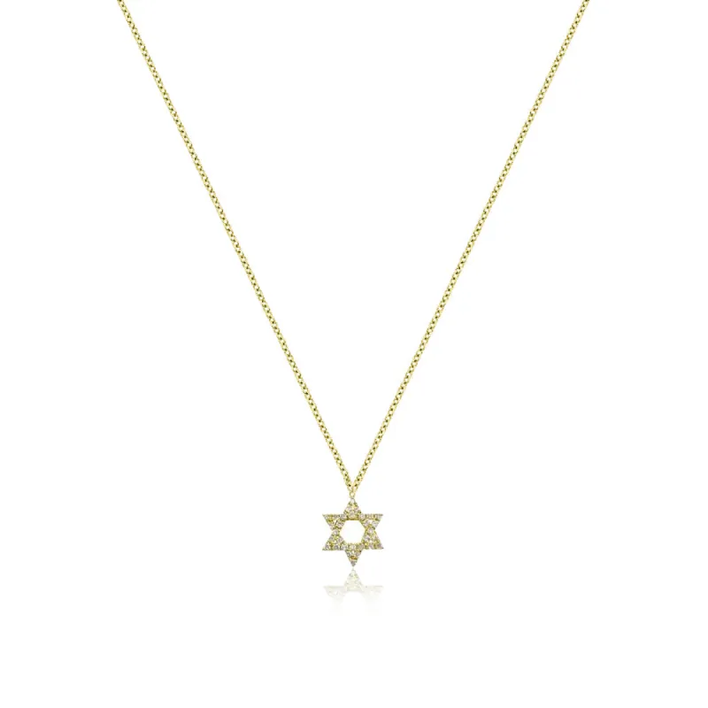 Diamond Jewish Star in 14kt Gold sold by Meira T