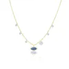 Yellow Gold Blue Topaz and Diamond Necklace sold by Meira T