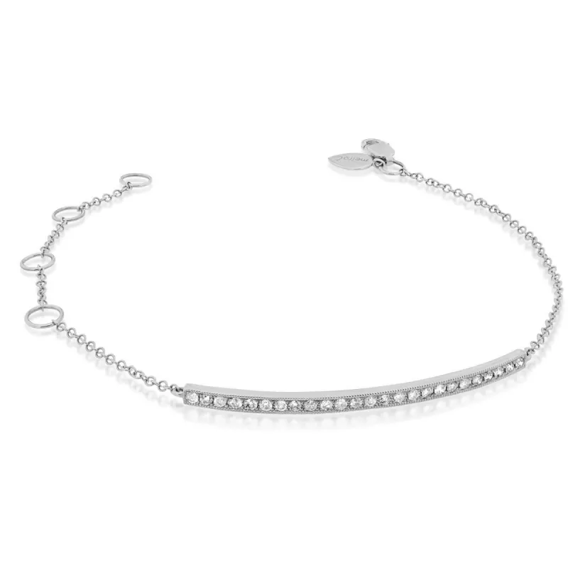 White Gold Diamond Bar Bracelet sold by Meira T
