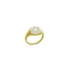 Yellow Gold Diamond Star Signet Ring sold by Meira T
