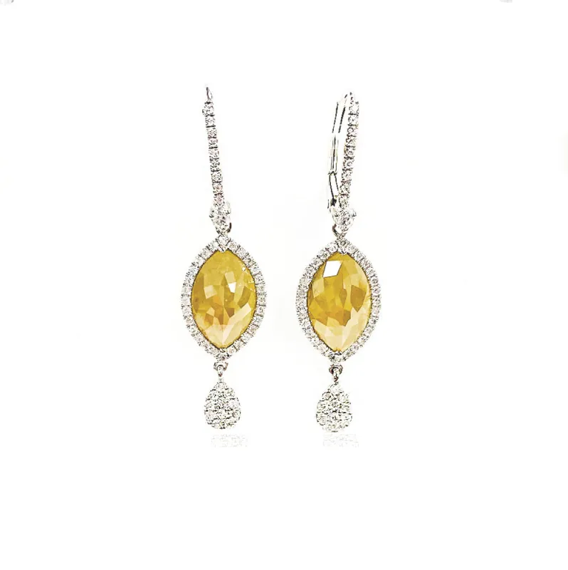 Rough Diamond Halo Earrings sold by Meira T