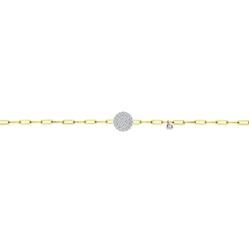 Diamond Disk Paperclip Bracelet sold by Meira T
