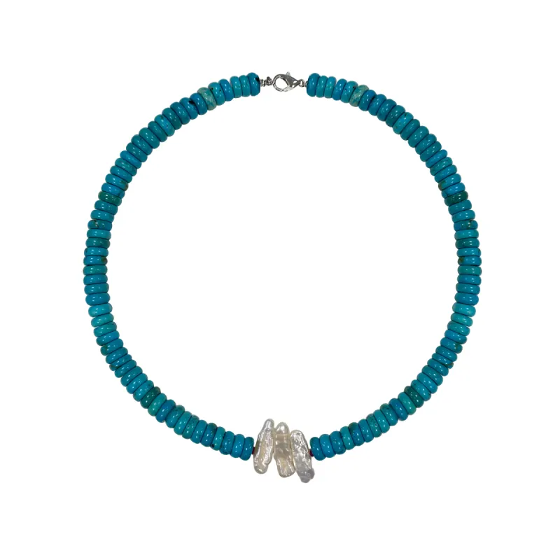 Turquoise and Pearl Statement Necklace - ALL NEW BOUTIQUE EXCLUSIVE sold by Meira T