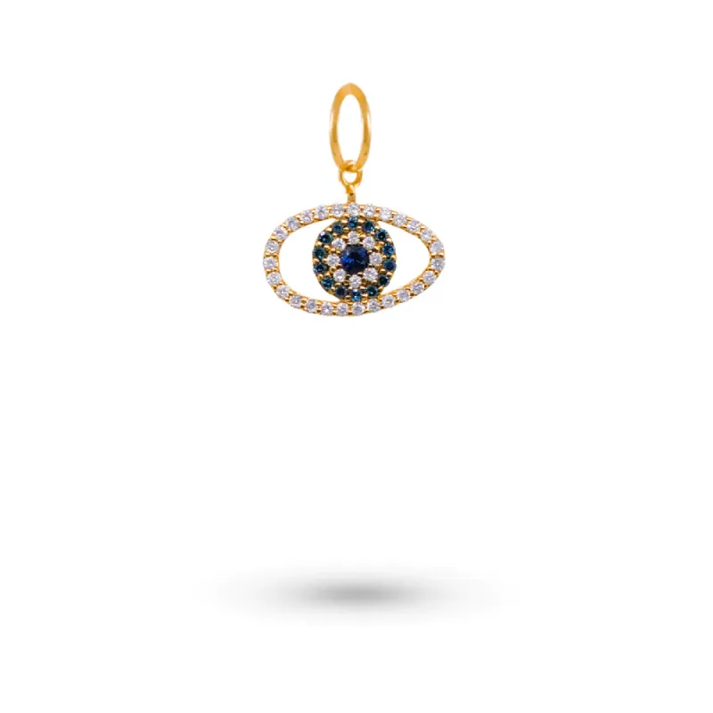 Yellow Gold Evil Eye Charm Blue Diamonds sold by Meira T
