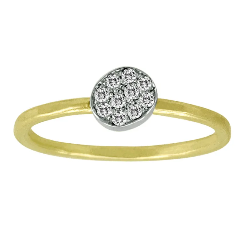 Yellow Gold Brushed Diamond Ring sold by Meira T