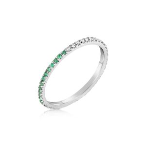 White Gold Half and Half Diamond and Emerald Ring IN STOCK READY TO SHIP sold by Meira T