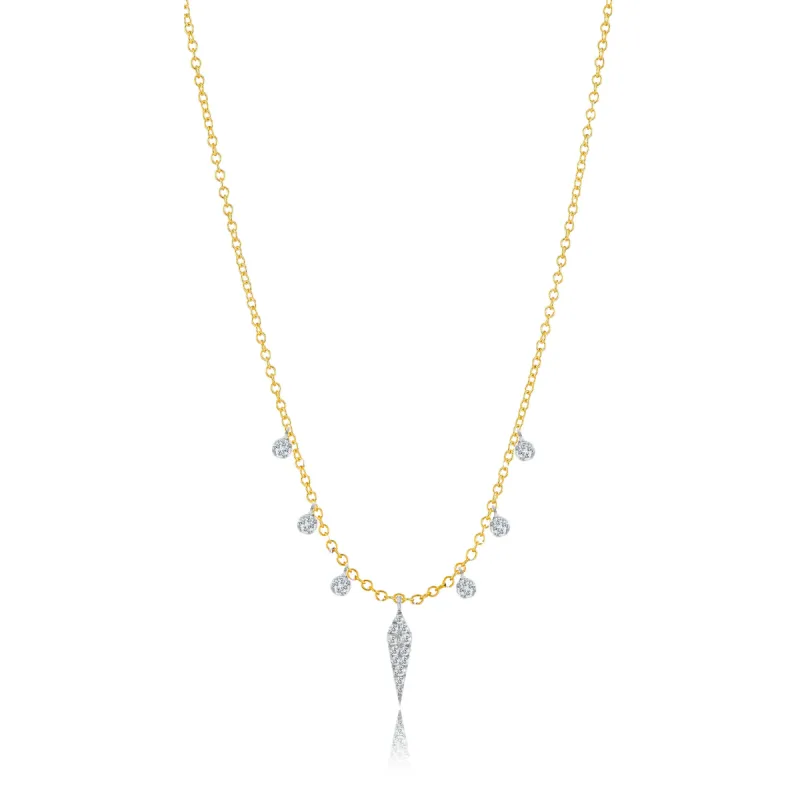 Yellow Gold Diamond Dagger Necklace sold by Meira T