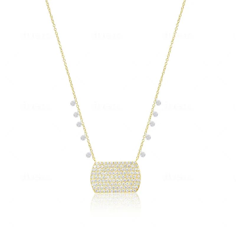 Two Tone Diamond Rectangle Necklace sold by Meira T
