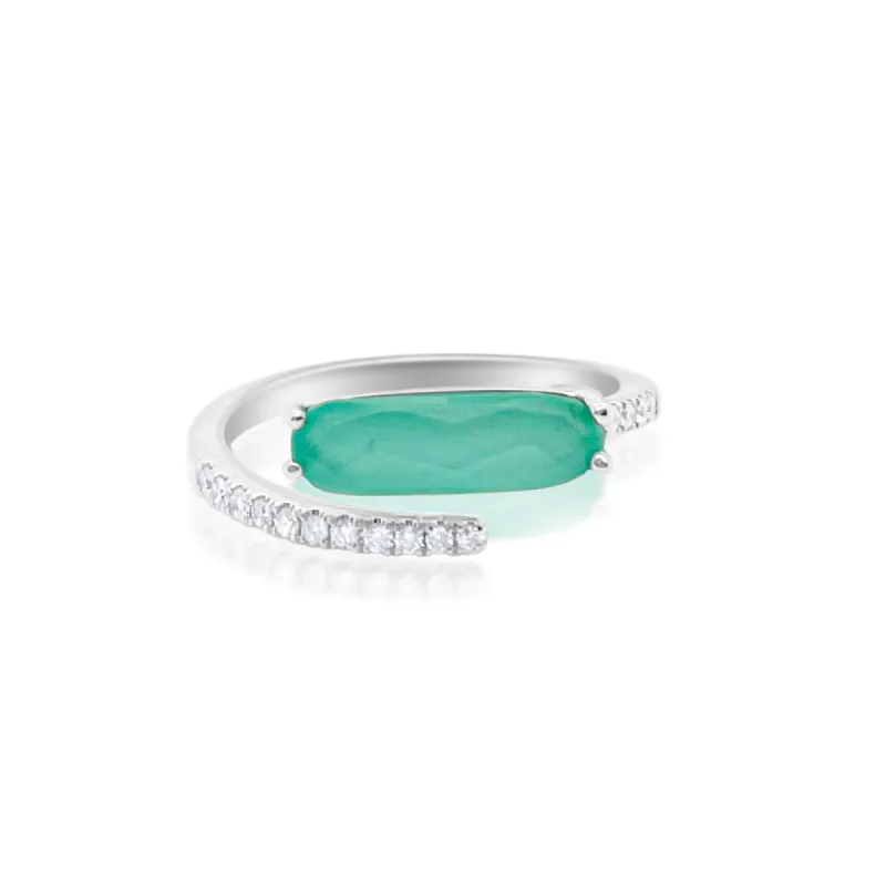 Spiral White Gold and Amazonite Doublet Ring sold by Meira T