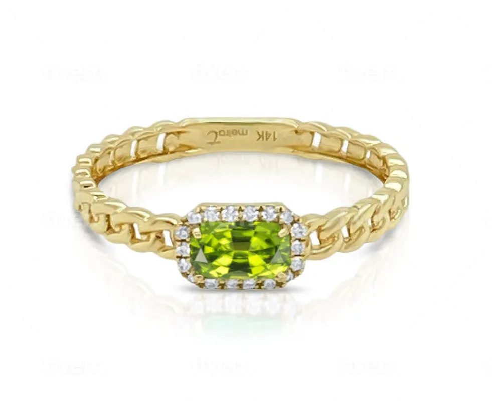 August Yellow Gold And Peridot Birthstone Ring sold by Meira T