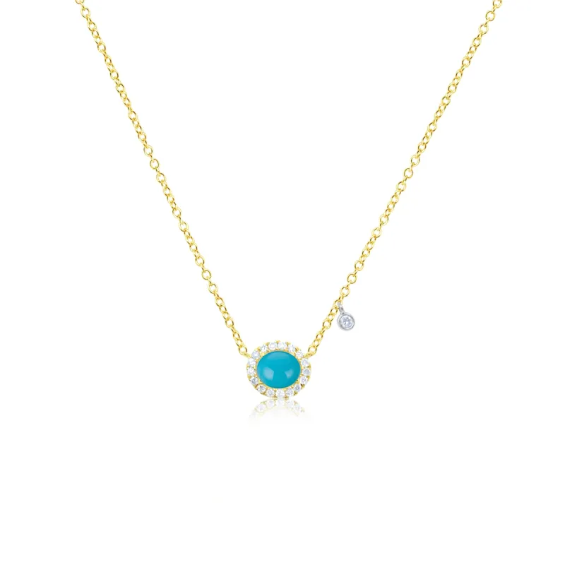 Yellow Gold and Turquoise Necklace sold by Meira T