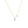 Yellow Gold Leaf And Bezel Necklace sold by Meira T