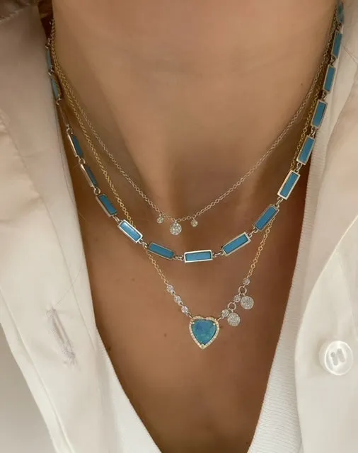 Turquoise Rectangular Layering Chain Necklace sold by Meira T product image thumbnail 2