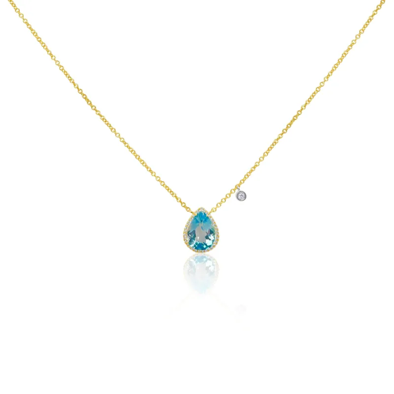 Blue Topaz Pear Necklace sold by Meira T