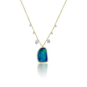 Blue Opal Side Charms Necklace sold by Meira T