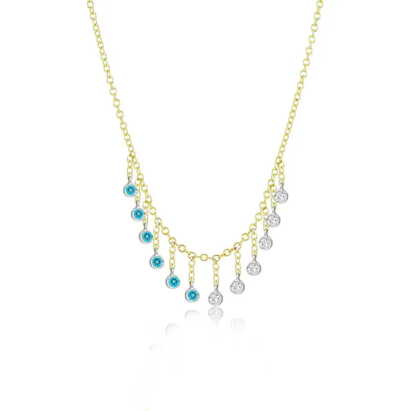 Fringe Blue Topaz and Diamond Necklace sold by Meira T