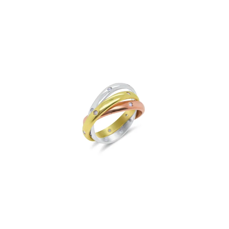 Three Tone 14k Diamond Ring sold by Meira T