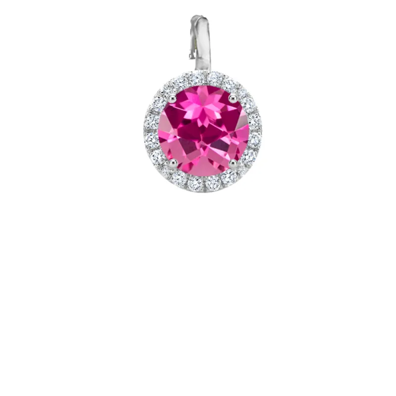 White Gold Pink Tourmaline Diamond charm sold by Meira T