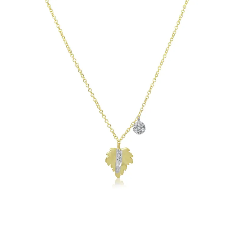 Yellow Gold Leaf Necklace made by Meira T