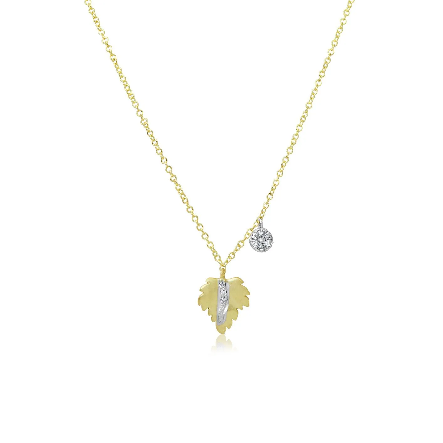 Yellow Gold Leaf Necklace sold by Meira T