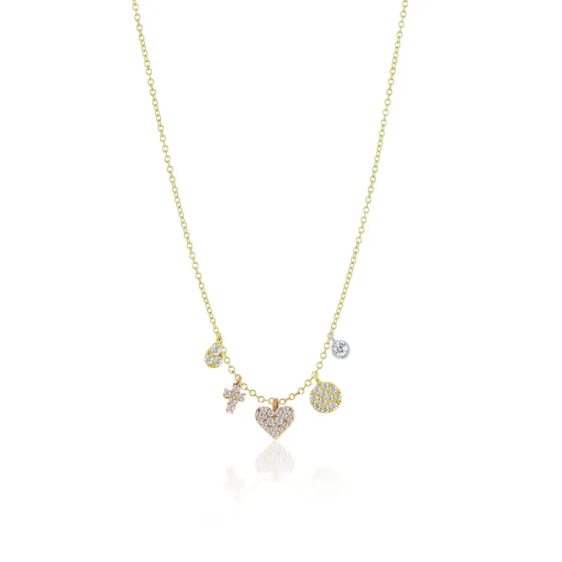 Heart and Cross Charm Necklace sold by Meira T