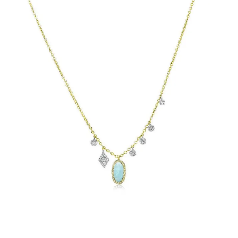 Dainty Milky Aqua Signature Necklace sold by Meira T