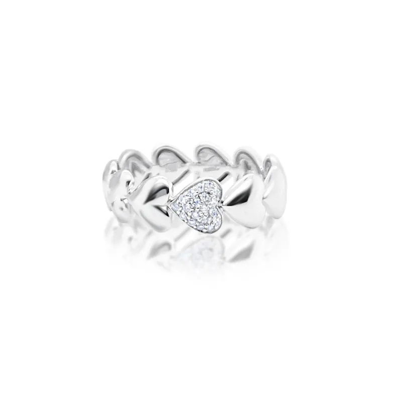 White Gold Diamond Heart Ring sold by Meira T